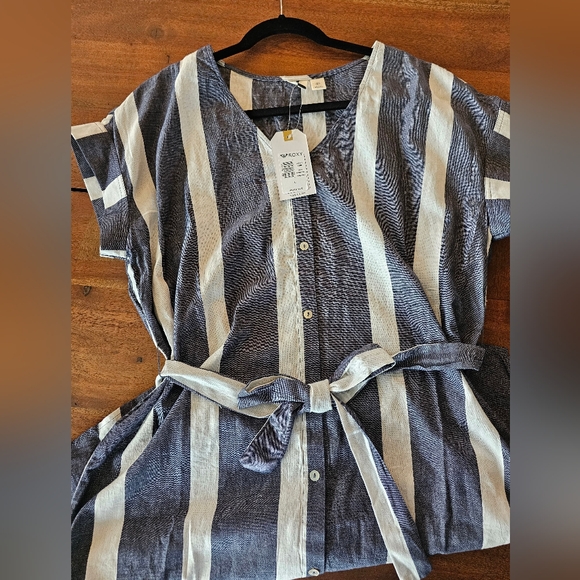 Roxy - blue and white striped dress - women's size large - Picture 3 of 5